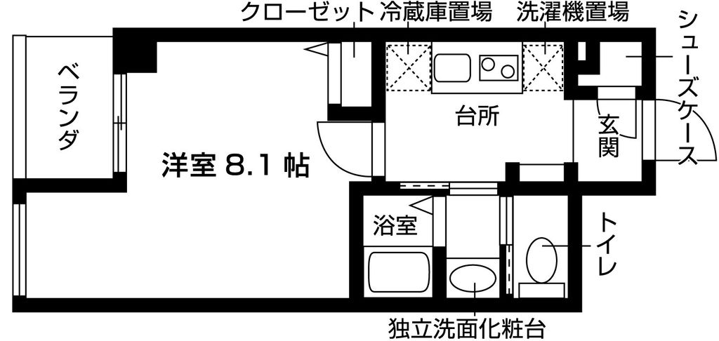 東大阪市近江堂のマンションの間取り