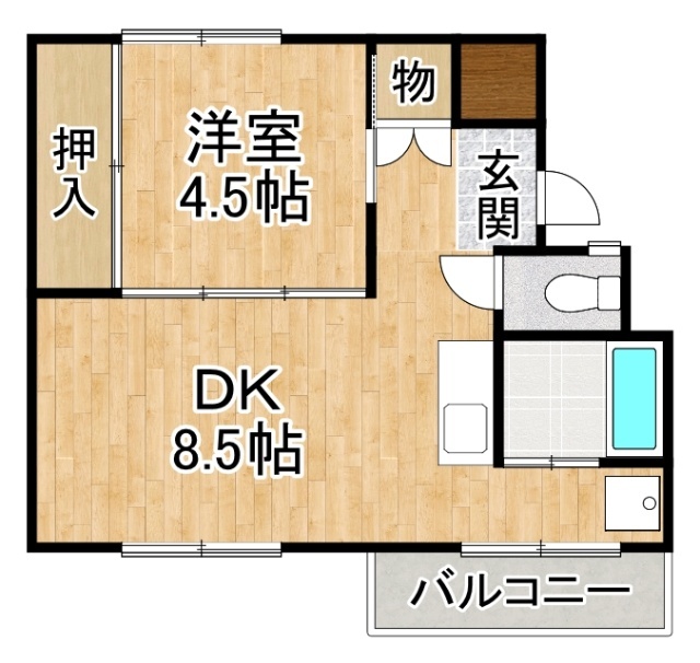 ビレッジハウス帯広１号棟の間取り