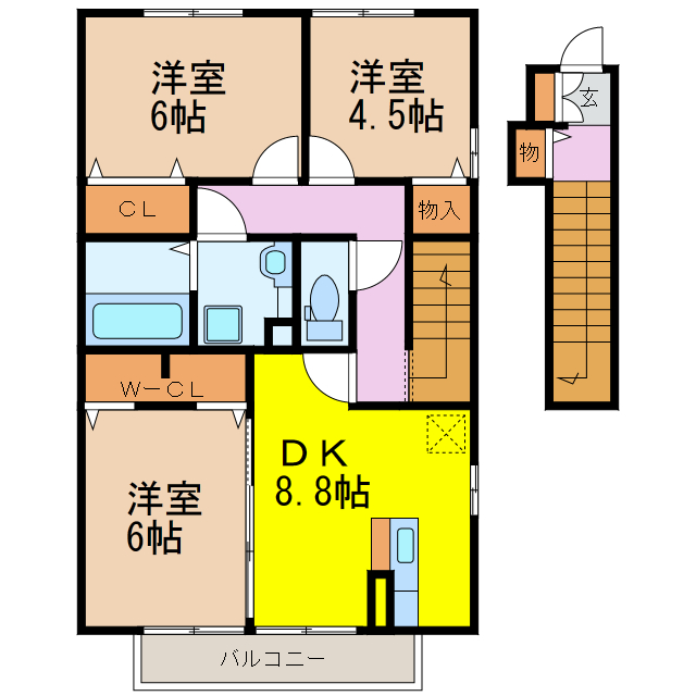 大村市富の原のアパートの間取り