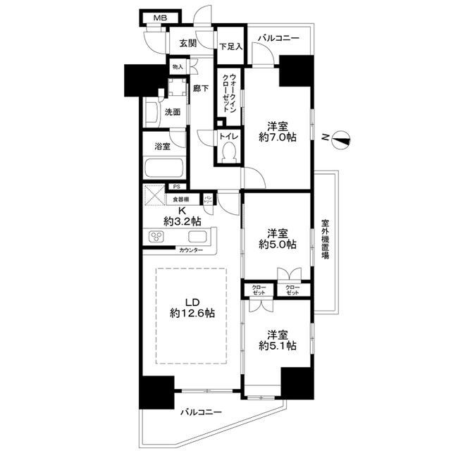 葛飾区高砂のマンションの間取り