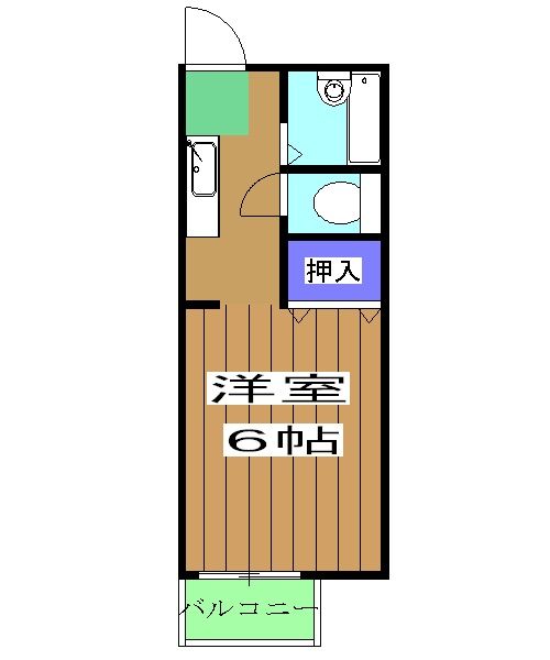 京都市右京区太秦井戸ケ尻町のアパートの間取り