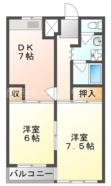 守口市梶町のマンションの間取り