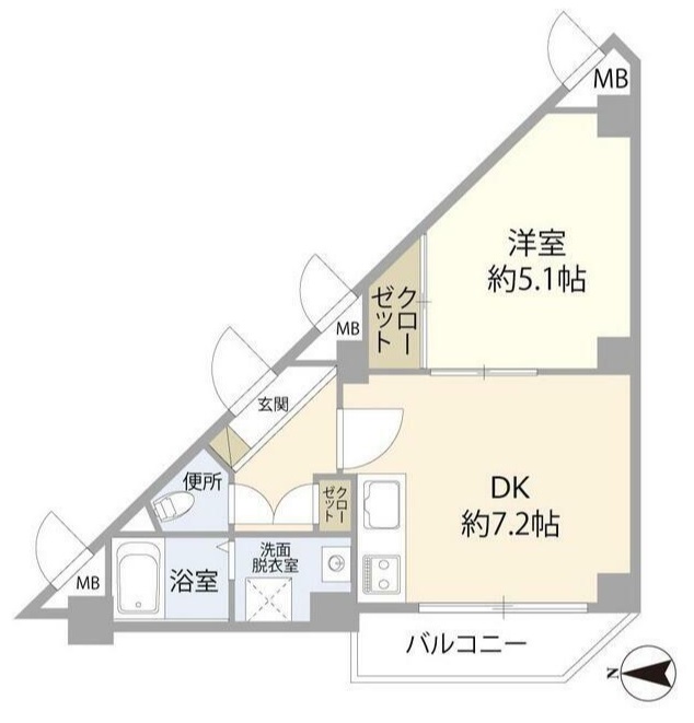 横浜市南区三春台のマンションの間取り