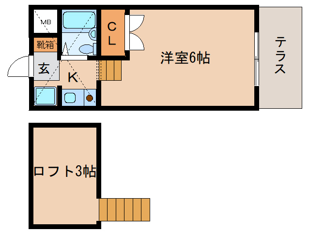 奈良市南紀寺町のマンションの間取り