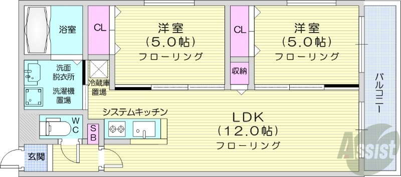 ASTAGE八軒の間取り