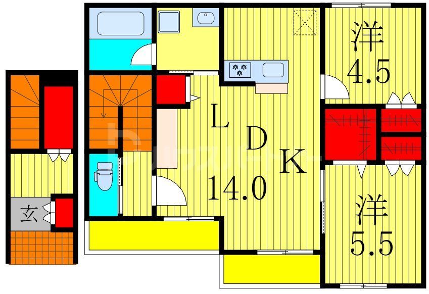 市川市平田のマンションの間取り