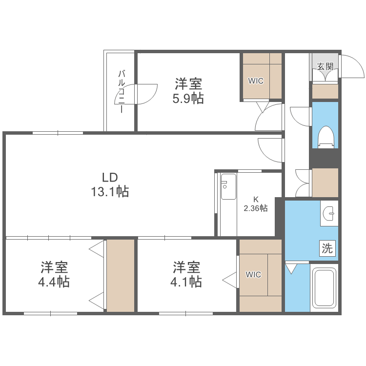 【札幌市北区北十二条西のマンションの間取り】