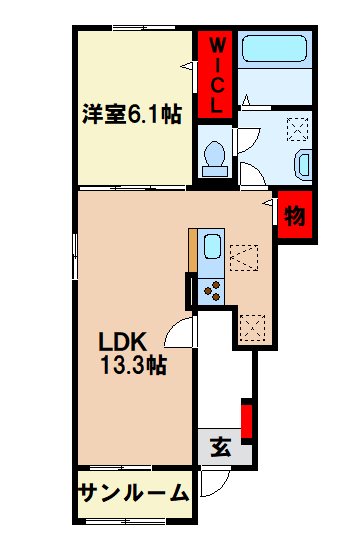 朝倉郡筑前町依井のアパートの間取り