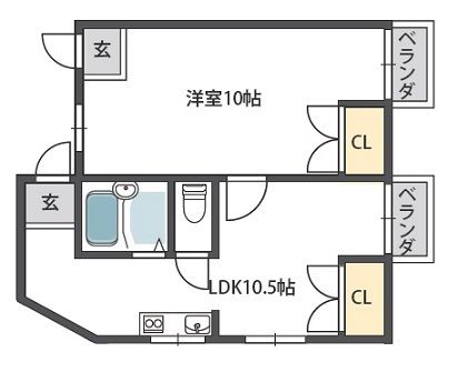 東大阪市御厨中のマンションの間取り