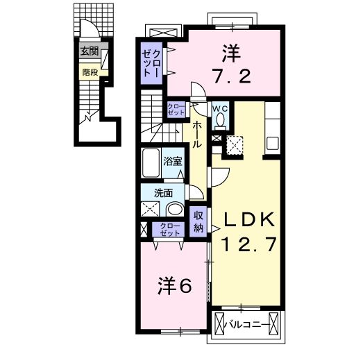 厚木市長谷のアパートの間取り