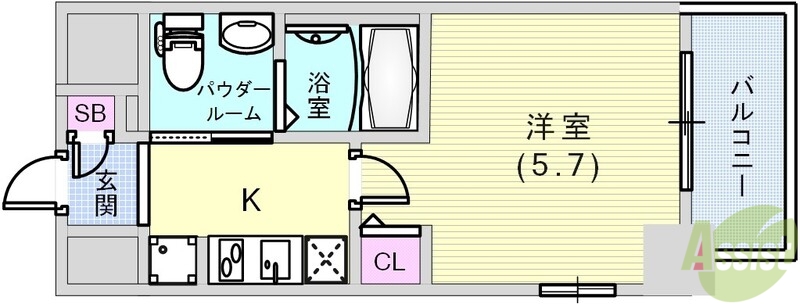 【神戸市兵庫区駅南通のマンションの間取り】