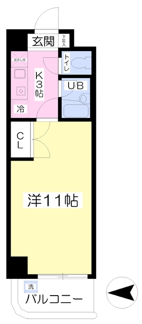 松山市竹原町のマンションの間取り