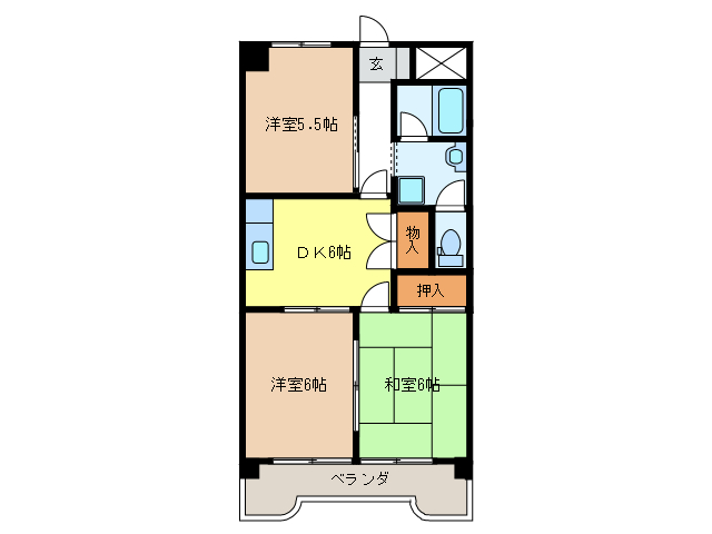 岐阜市若竹町のマンションの間取り