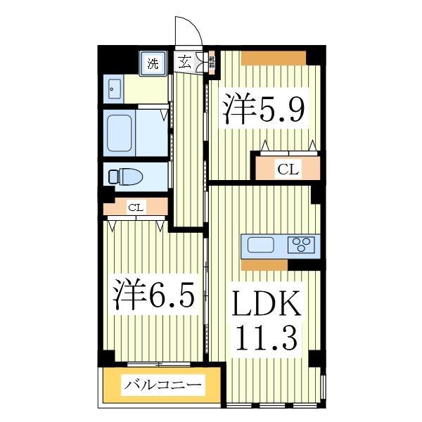 流山市市野谷のマンションの間取り