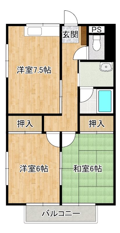 コーポラス梅満の間取り