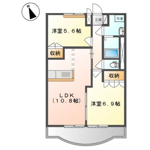 加古川市野口町坂元北のアパートの間取り