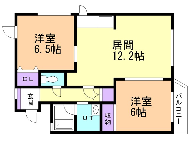 函館市時任町のマンションの間取り