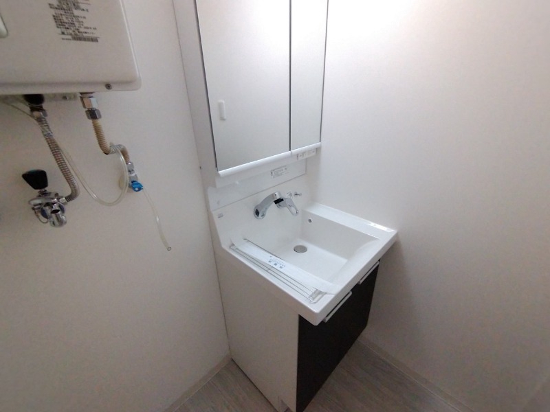 洗面設備　独立洗面台です。大きくてよいですね。シャンプーもできます。
