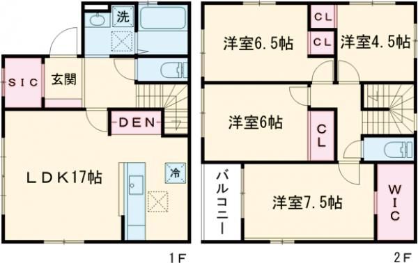 飾磨区構戸建の間取り写真