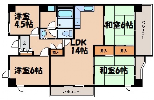 ヴェルシャトー府中　802の間取り