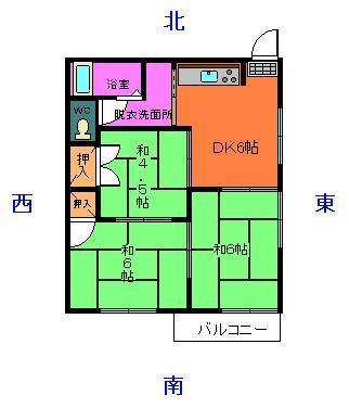 コーポ浮島原の間取り