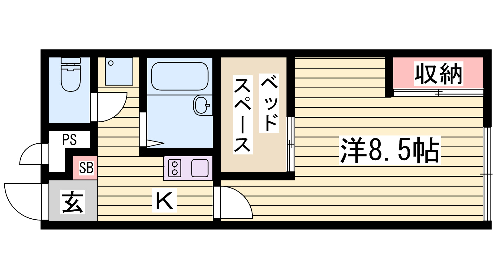 レオパレスグリスィーニヤの間取り