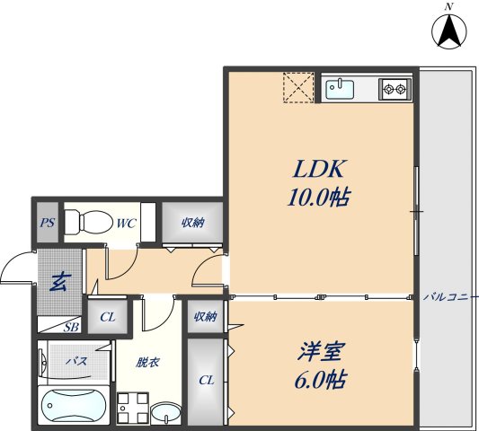 レフィナードカルチェ　B棟の間取り