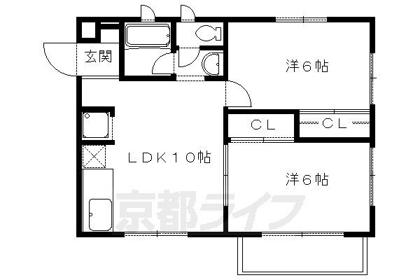 京都市左京区岩倉南池田町のアパートの間取り