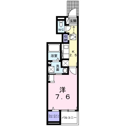 広島市安佐北区亀山のアパートの間取り