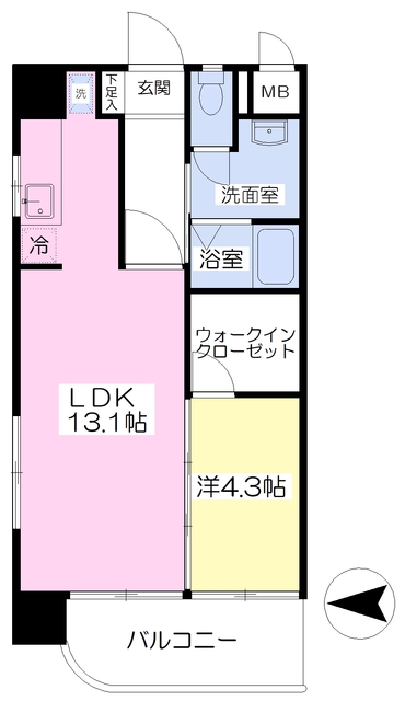 【松山市本町のマンションの間取り】