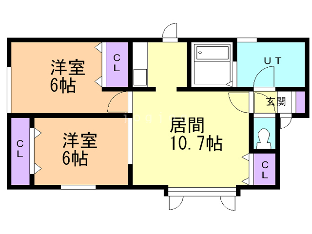 札幌市東区北十七条東のアパートの間取り