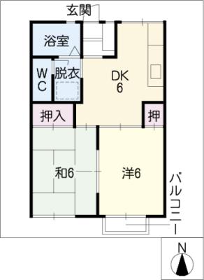 ハラマキハイツＥ棟の間取り