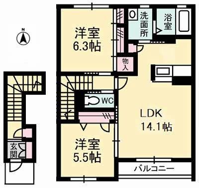 シャーメゾン黒石の間取り