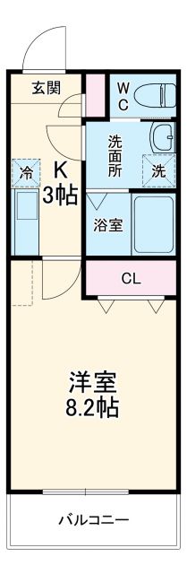 横須賀市三春町のアパートの間取り