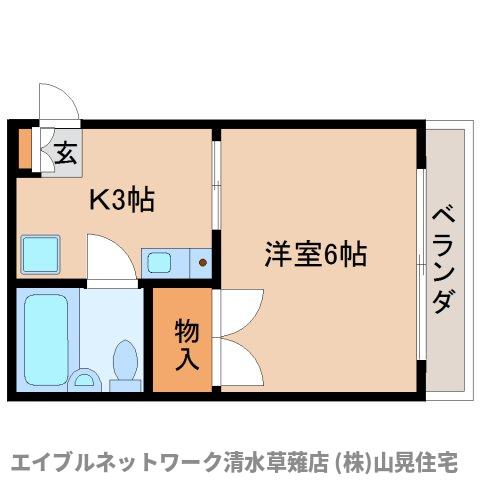 静岡市清水区中之郷のマンションの間取り