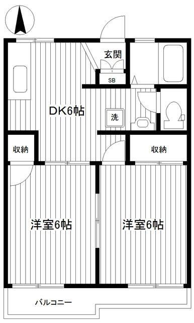 ハイツ吉田Ｂ棟の間取り