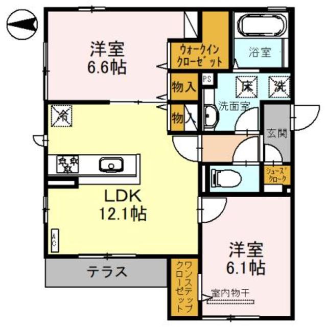 堺市堺区向陵西町のアパートの間取り