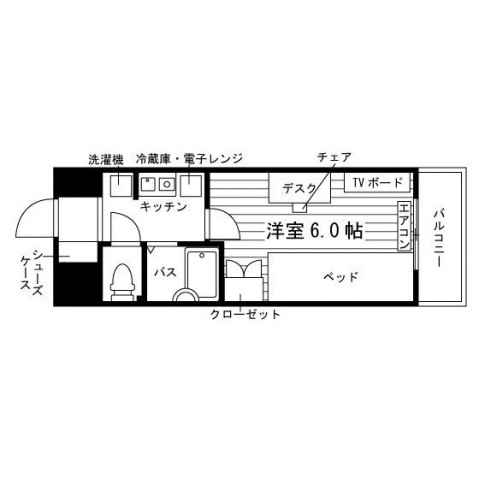 学生会館 スタジオM御所西[食事付き]の間取り