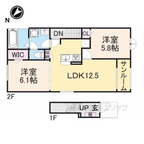 安曇川町西万木アパートの間取り