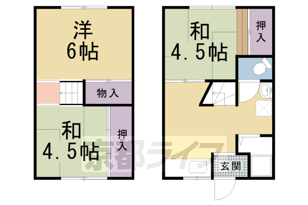 京都市左京区山端川端町のアパートの間取り