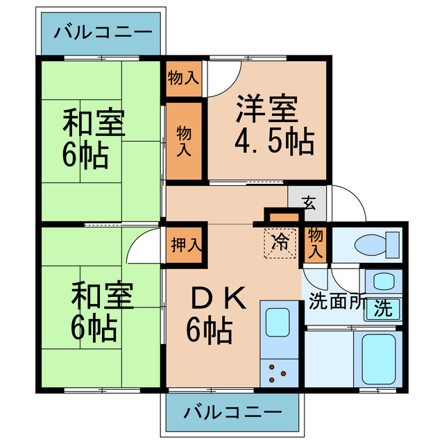 ラ・トゥール高松町F1の間取り