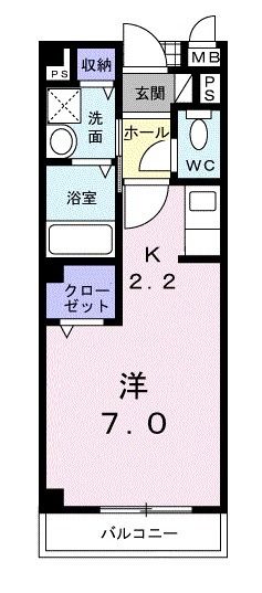 掛川市長谷のアパートの間取り