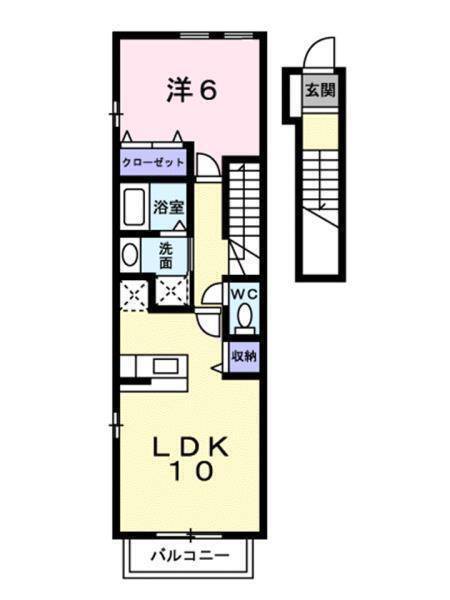 【松山市平井町のアパートの間取り】