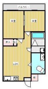 岡山市南区福吉町のマンションの間取り