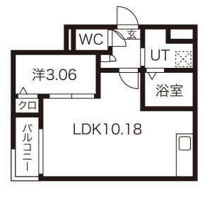 名古屋市天白区井の森町のアパートの間取り