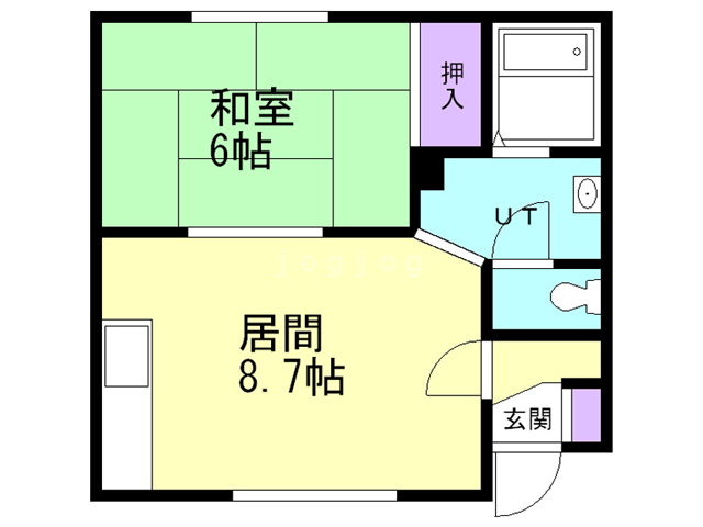 札幌市西区発寒九条のアパートの間取り