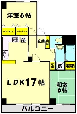 所沢市東所沢のマンションの間取り