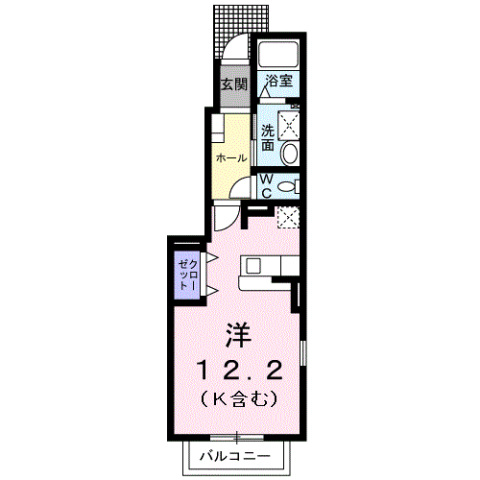 大竹市南栄のアパートの間取り