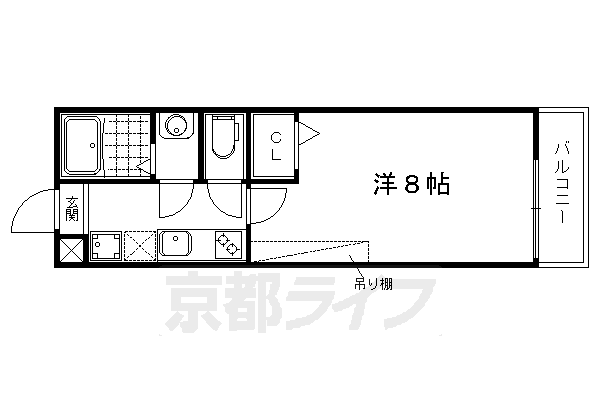 【京都市左京区田中大久保町のマンションの間取り】