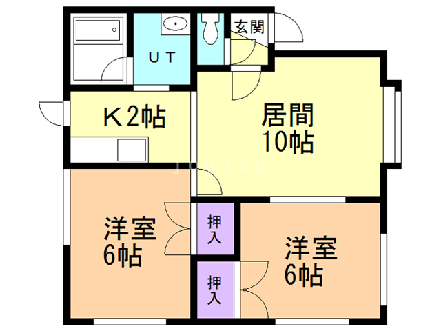 石狩郡当別町太美町のアパートの間取り